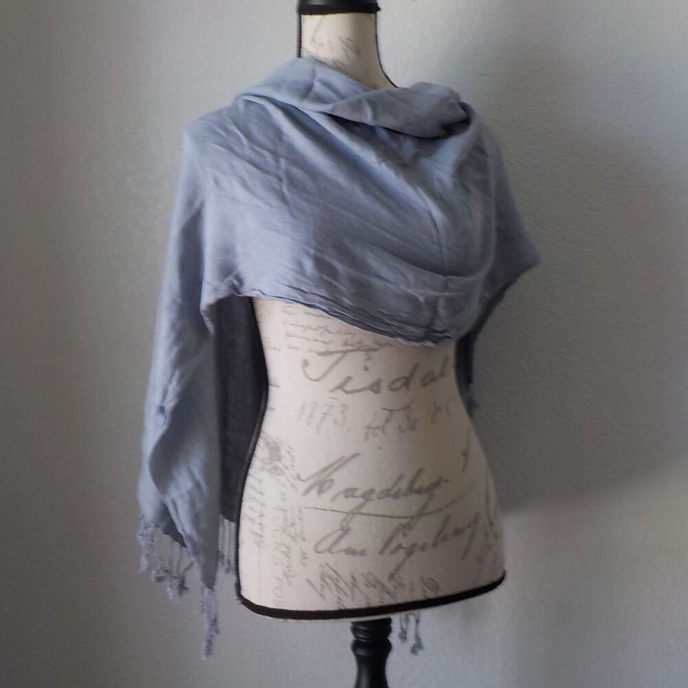 Solid Ligth Gray Wrap Scarf Classic Basic Rayon 28x67" Office Preppy College